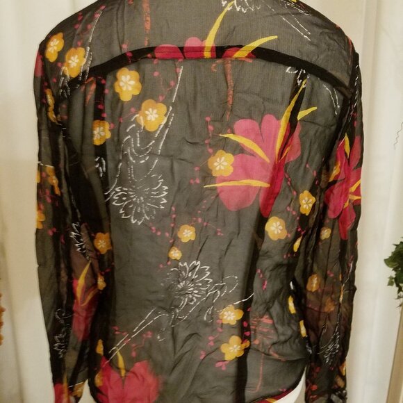 Chico's button down long sleeve top sz 2 - Picture 4 of 5